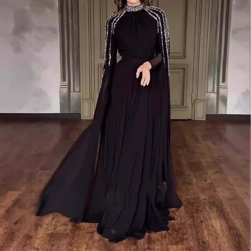 Women's Clothing Wear Independent Station Hot Diamond Robe Evening Dress