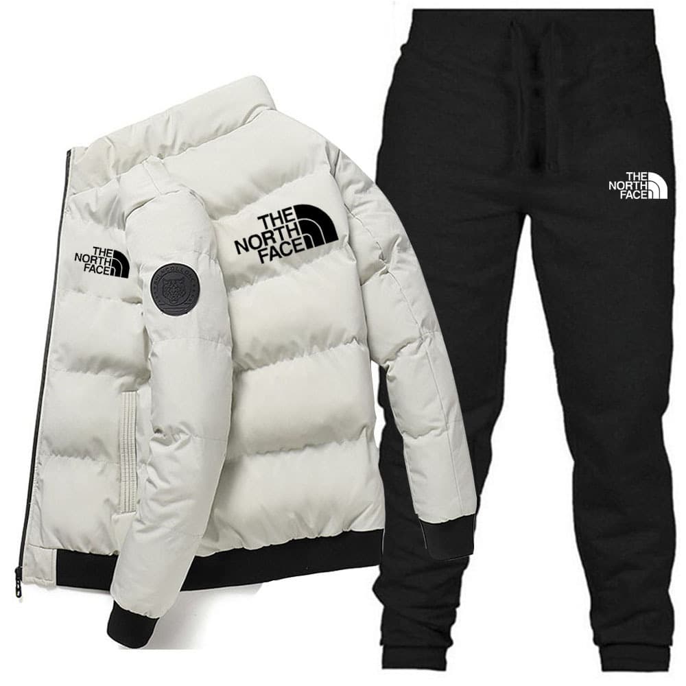 Nouveaux hommes coton veste + pantalon couleur unie imprimé ensemble de sport décontracté
