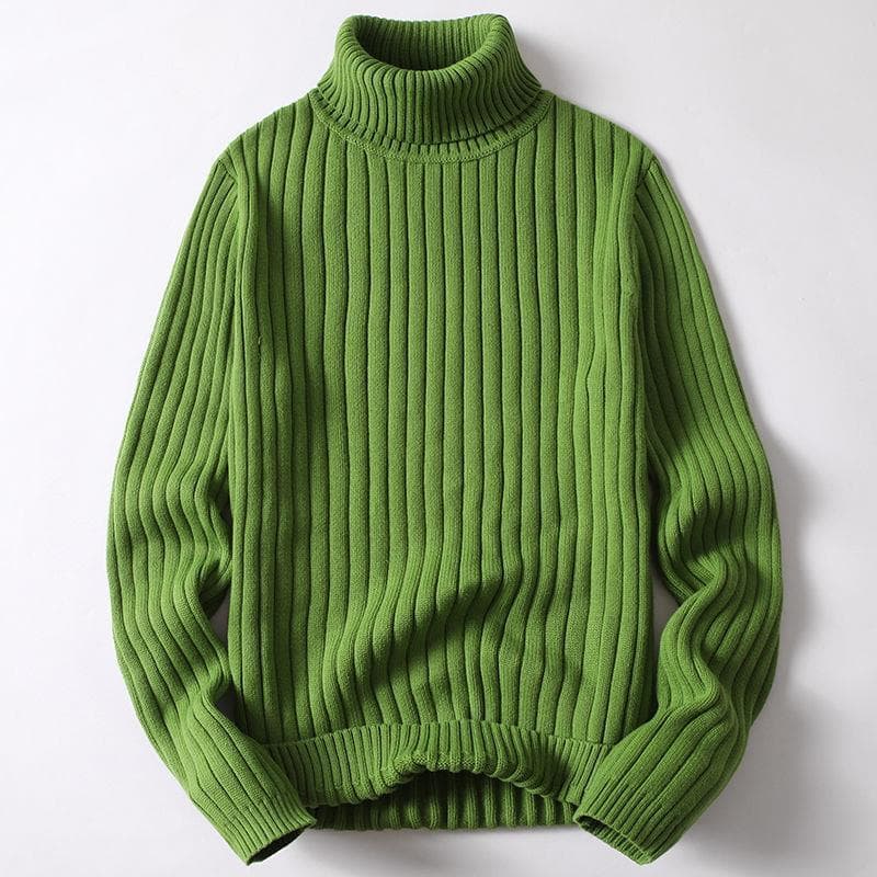Men's Clothing Sweaters Long Collar Sweaters Slim Lapel Junior High School Integrated Fleece Sweaters For Male Students Medium High Collar