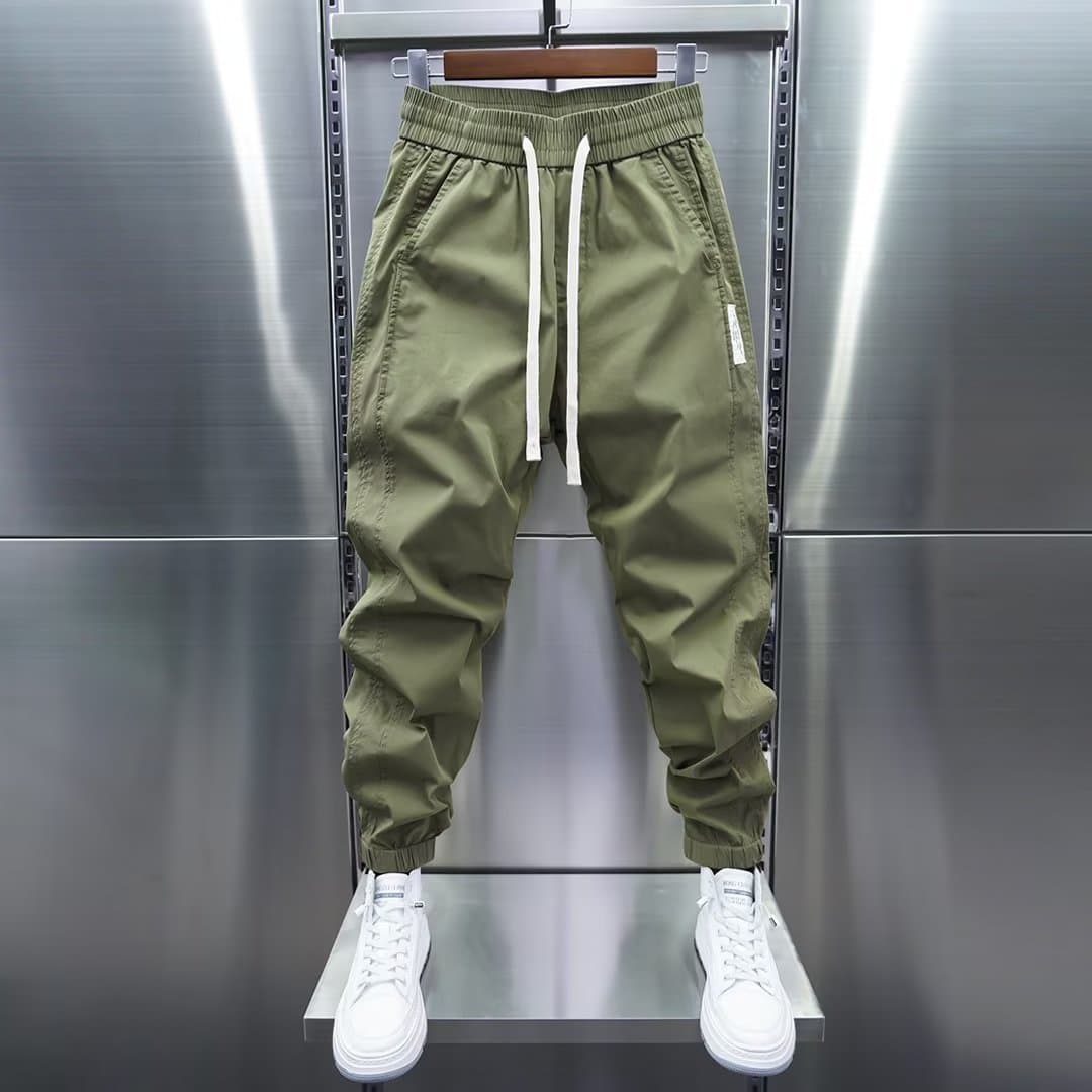 Men's clothing Autumn New Solid Color Casual Pants Spliced Stretch Leg Harem Pants Style Slim Fit Pants