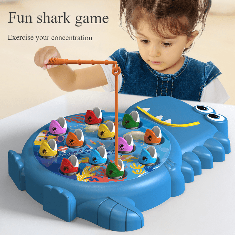 Children's magnetic dinosaur fishing tray early education puzzle development of parent-child interactive fishing toy set