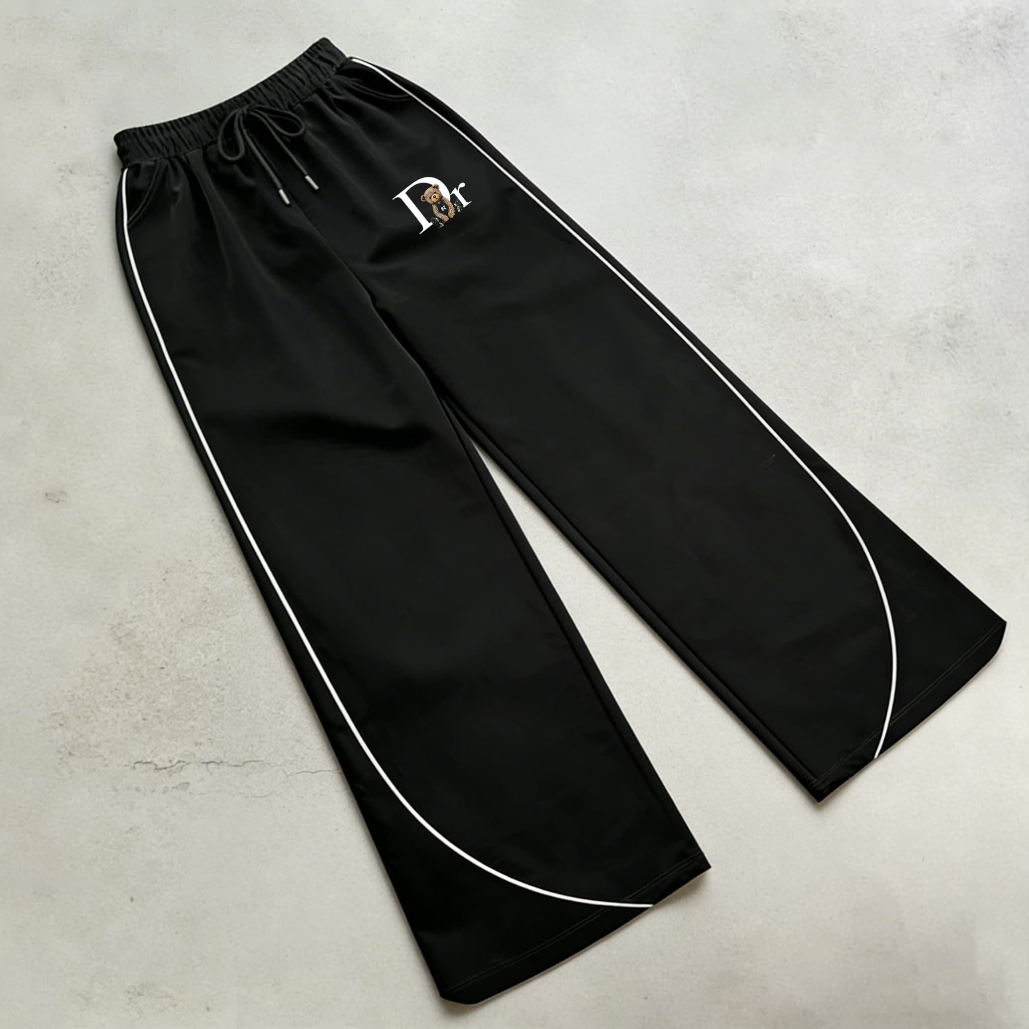 Women's Printed Wide-Leg Pants - Trendy Streetwear Style With Artistic Patterns-1