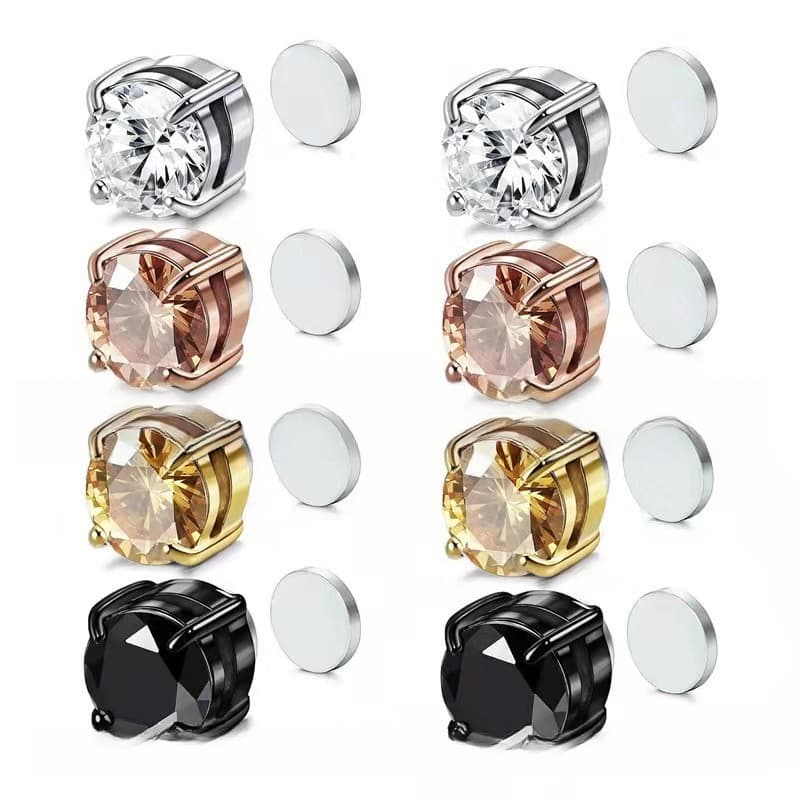 No Pierced Earrings Zircon Stud Earrings Popular Zircon Magnet Ear Clips Men's And Women's Street Hip-hop Earclips