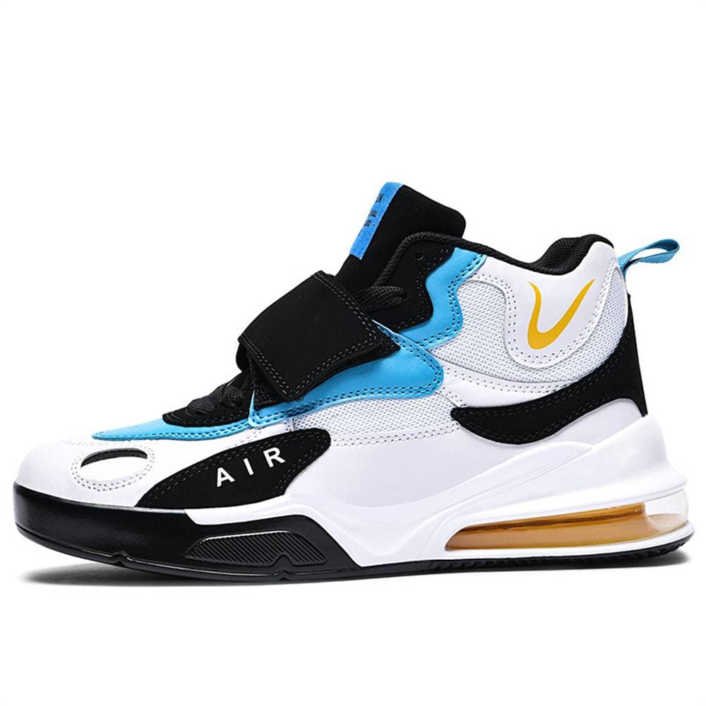 Fashion Basketball Shoes Sneakers Jogging Shoes Youth Men's Mid Top Lace-Up PU Splicing Breathable Non-Slip Wear-Resistant Air Cushion Running Shoes