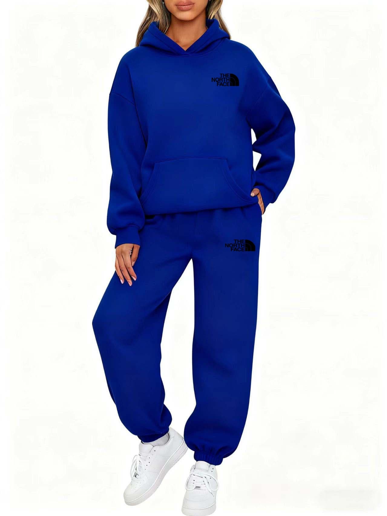 Ensemble deux pièces THE NORTH FACE pour femme : sweat-shirt à capuche ample, pantalon de jogging à manches longues, tenue de sport quotidienne
