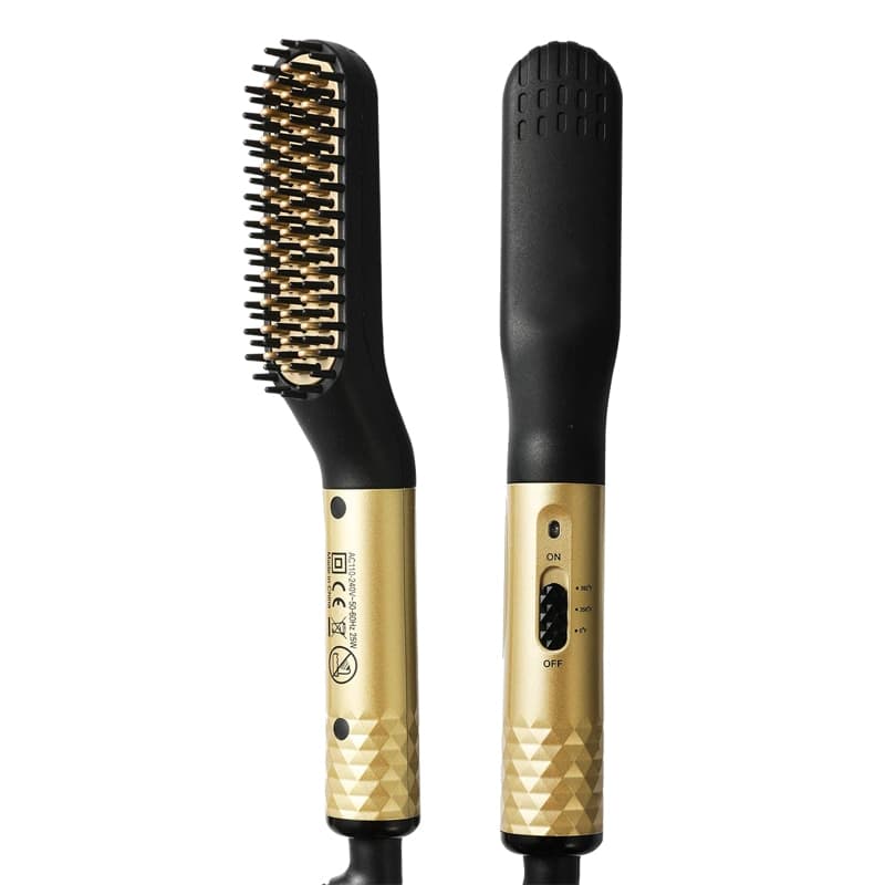 Beard Professional Brush Straightener Multifunctional Straightening Comb Hair Curler Quick Heating Styling Too