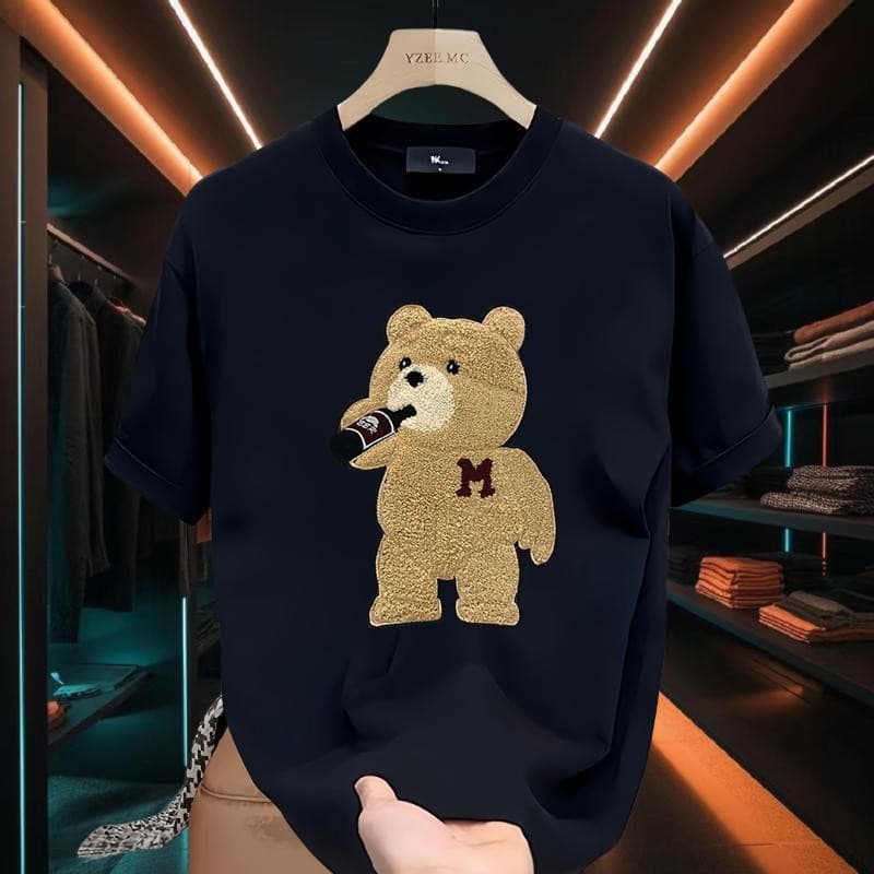 Women's Clothing printed bear short sleeved T shirt trendy brand slim short sleeved T shirt top