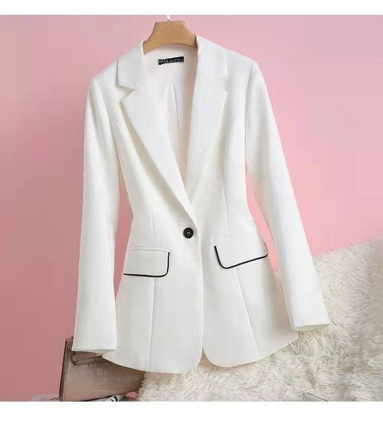 Women's Clothing White Suit Women's Jacket Spring And Autumn New Style Small Suit Slim Temperament Top High End Non Iron Suit Waist