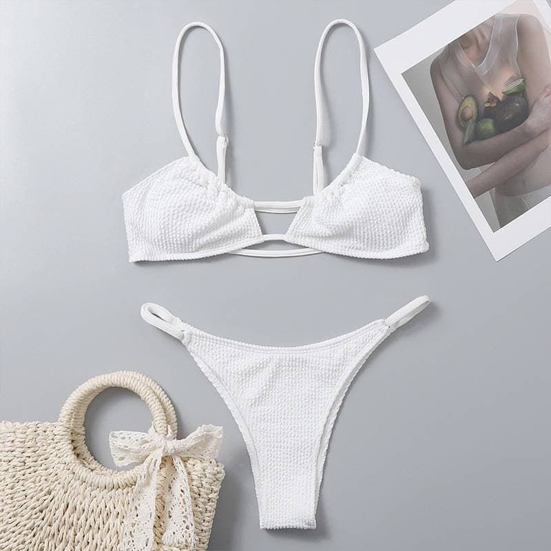 Multi Color Sexy Sling Strap Split Swimsuit European And American Three Point High Waist Hot Spring Bikini Swimsuit