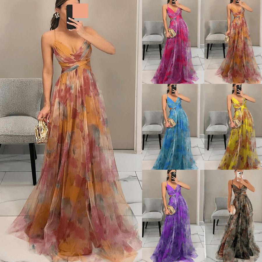Women's Cloak Sequined Chiffon Banquet Evening Dress Two-piece Set
