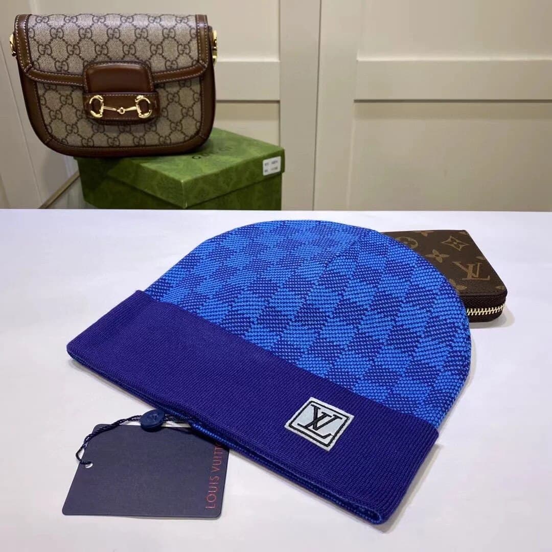 Élastique Louisv unisexe 5 couleurs hiver automne épais chapeau usine vente directe fil court chaud bonnets chapeau couleur unie hip hop chapeau d