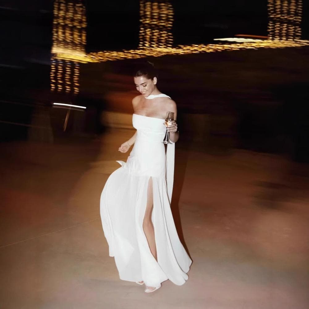 Women's Clothing Elegant Slit Long Dress Two Piece Long Dress