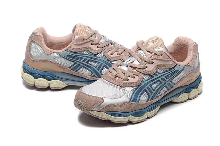 Chaussures de soutien de la voûte plantaire pour femmes, style rétro, amortissantes, bleu marine et beige, antidérapantes.