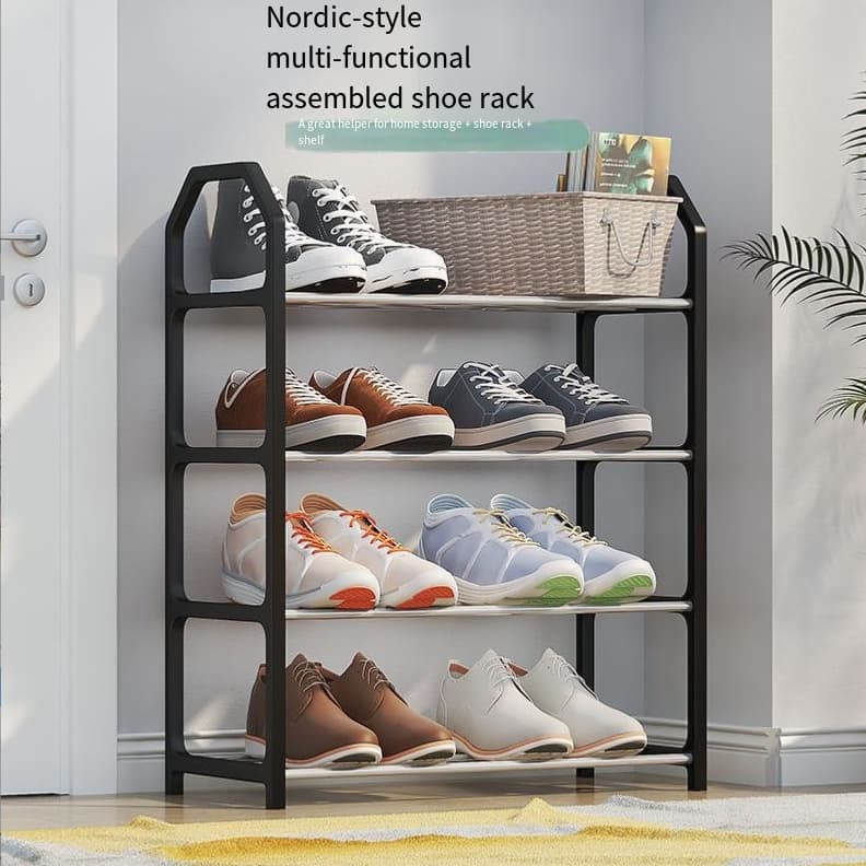 4-Layer Ladder Shaped Shoe Rack For Home Use At The Door, Dormitory, Bedroom, Storage Shoe Cabinet, Balcony, Super Large Space Saving