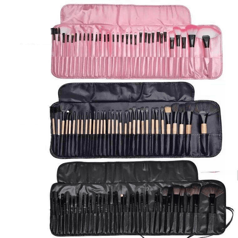 Makeup Brushes & Tools Wood Color Elegant Black Pink Makeup Brushes 24 Makeup Set Makeup Tools
