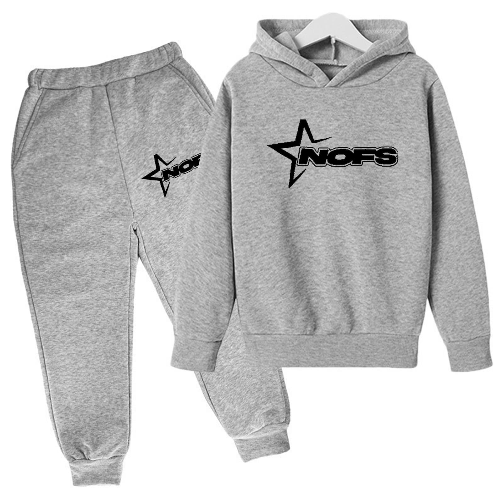 Ensemble deux pièces pour enfants, sweat-shirt à capuche ample, décontracté, en polaire, pour garçons et filles, automne et hiver