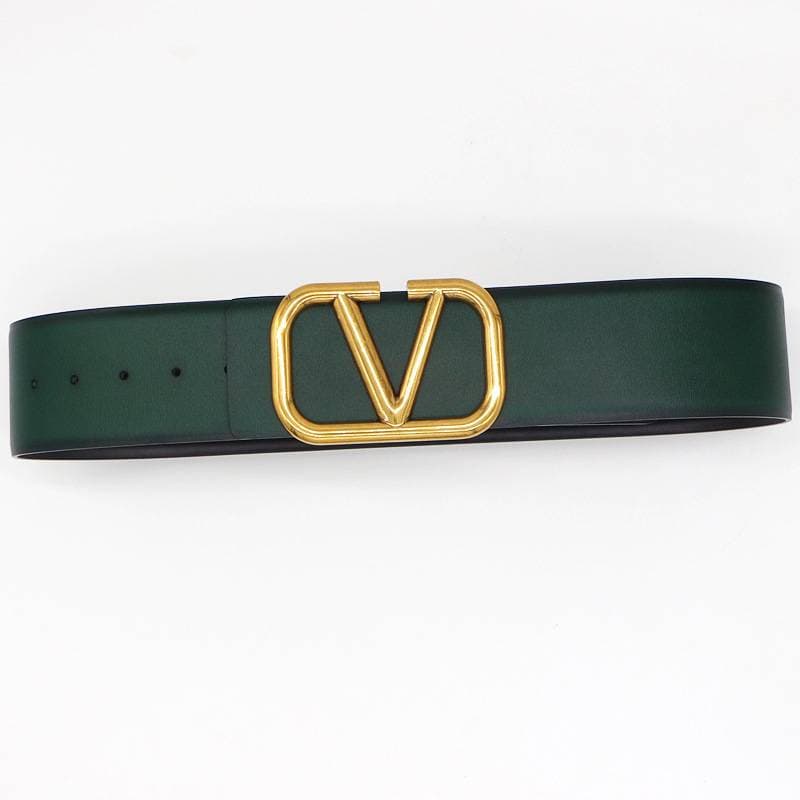 Ceinture en cuir de vache avec boucle en V pour femme, large, décorative, avec jupe, taille ajustée