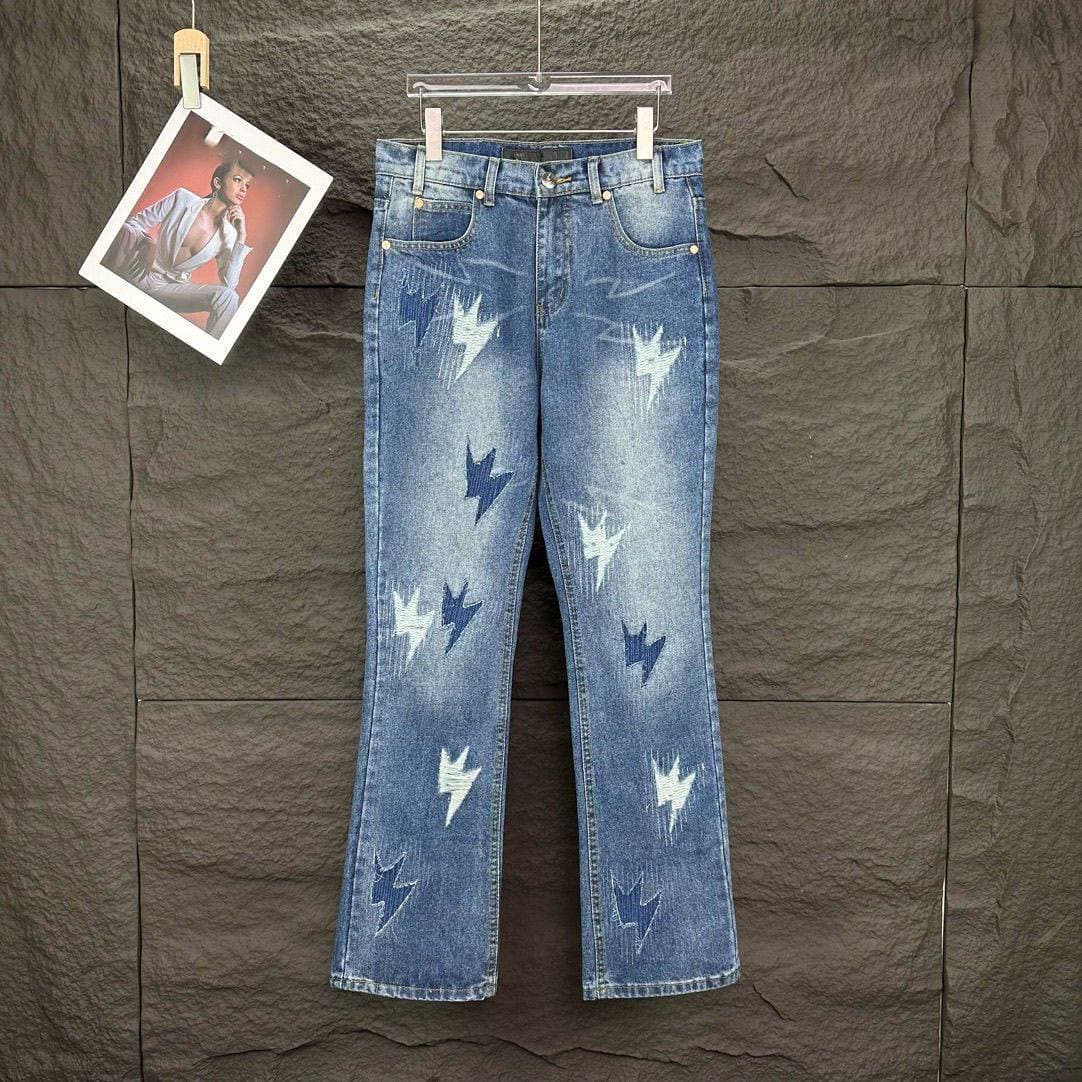 Men's Clothing Vibe Style Pants High Street Fashion Brand Design Washed Ripped Jeans Men's Retro Street Wide Leg Trousers