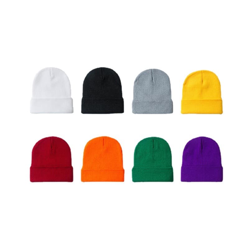 Unisex Solid color light plate knitted hat women's fashion pullover hat Warm woolen hat cold hat men