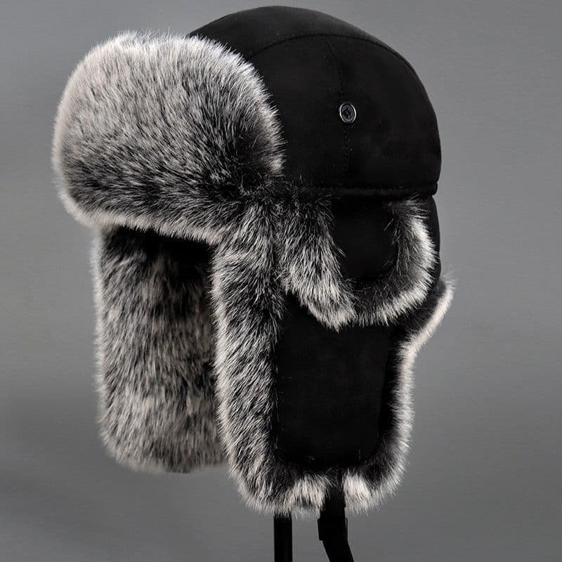 Autumn Winter New Lei Feng Northeast Plush Thickened Protection Cold proof Cotton Outdoor Big Ear Ski Hat for Men and