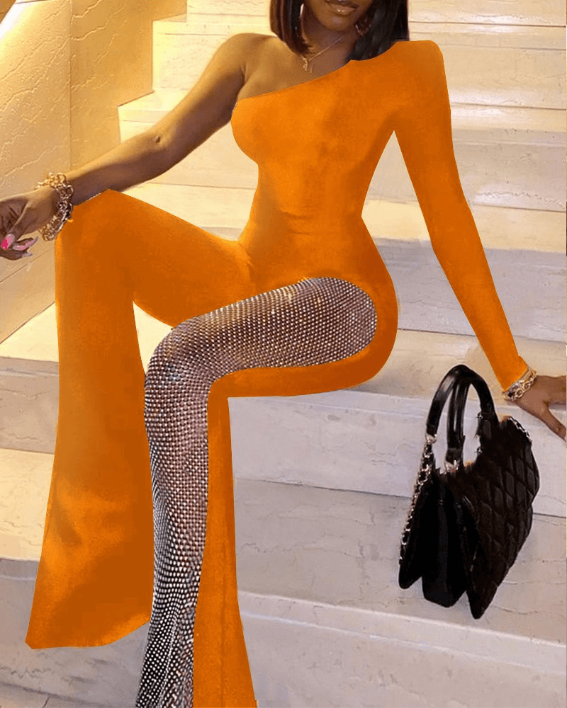 New sexy fashion sequin splicing jumpsuit women's clothing