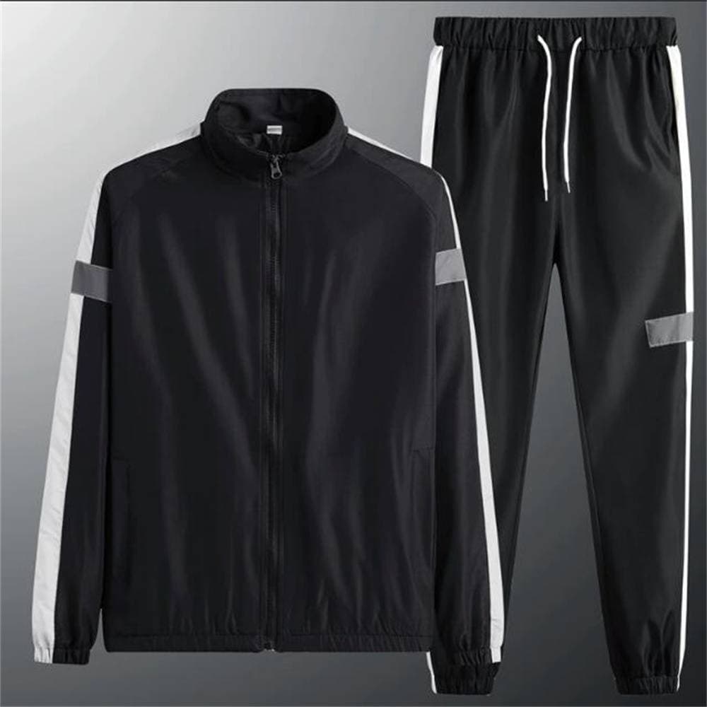 2025 Fashion Thin Tracksuits Men's Stand Collar Long Sleeve Zipper Jacket + Sweatpants 2 Piece Casual Sport Sets M-6XL