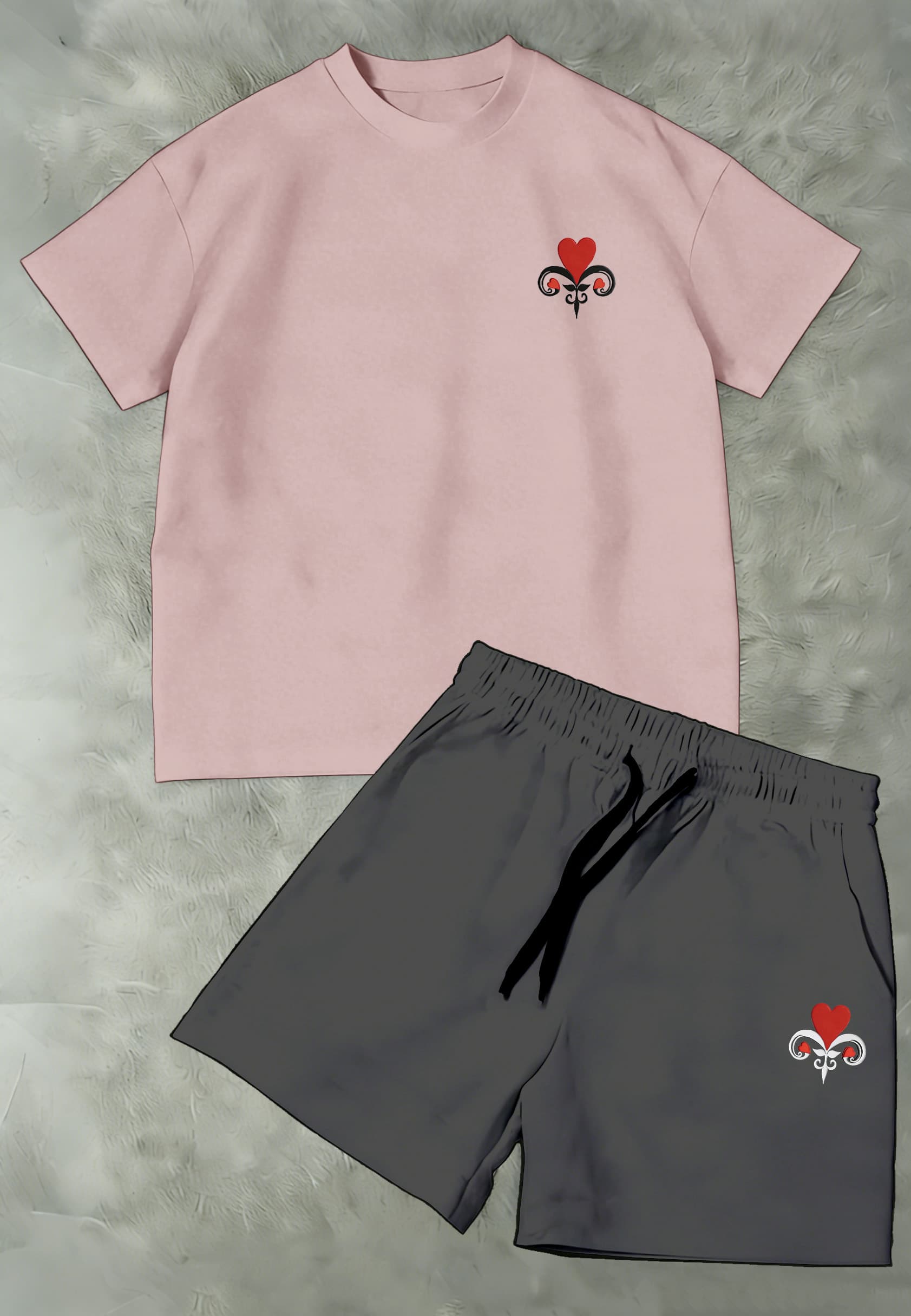 Men's Casual Couple Streetwear Outfit, Soccer Inspired T-Shirt & Shorts