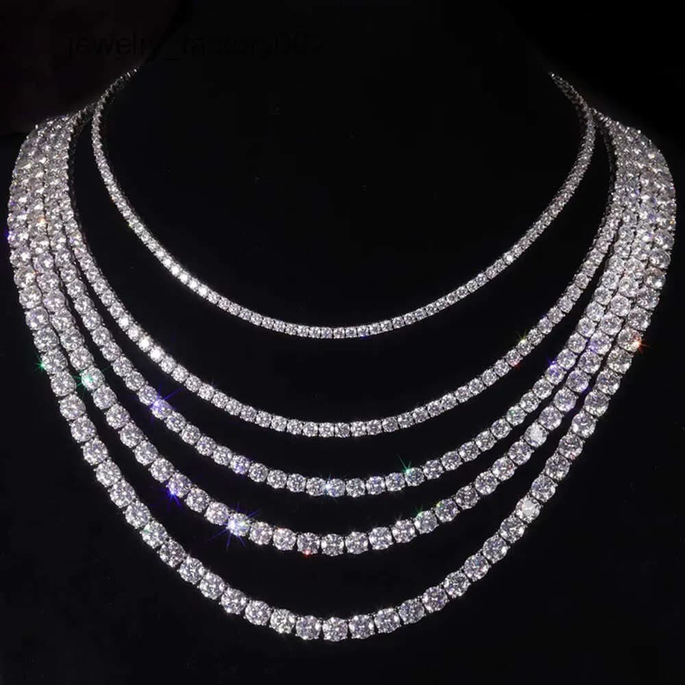 Item High Quality Hip Hop Bling Sterling Sier 3MM 4MM D Color Lab Diamond Moissanite Tennis Chain