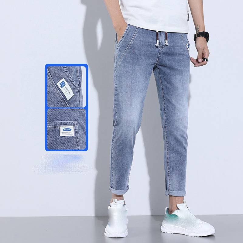 Men's Clothing Elastic Slim Fit Casual Thin Harem Pants Nine Point Pants