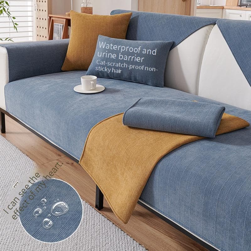 Home Textile Herringbone Sofa Cushions For All Seasons Non Slip Cushions Simple And Modern Solid Wood Leather Cover