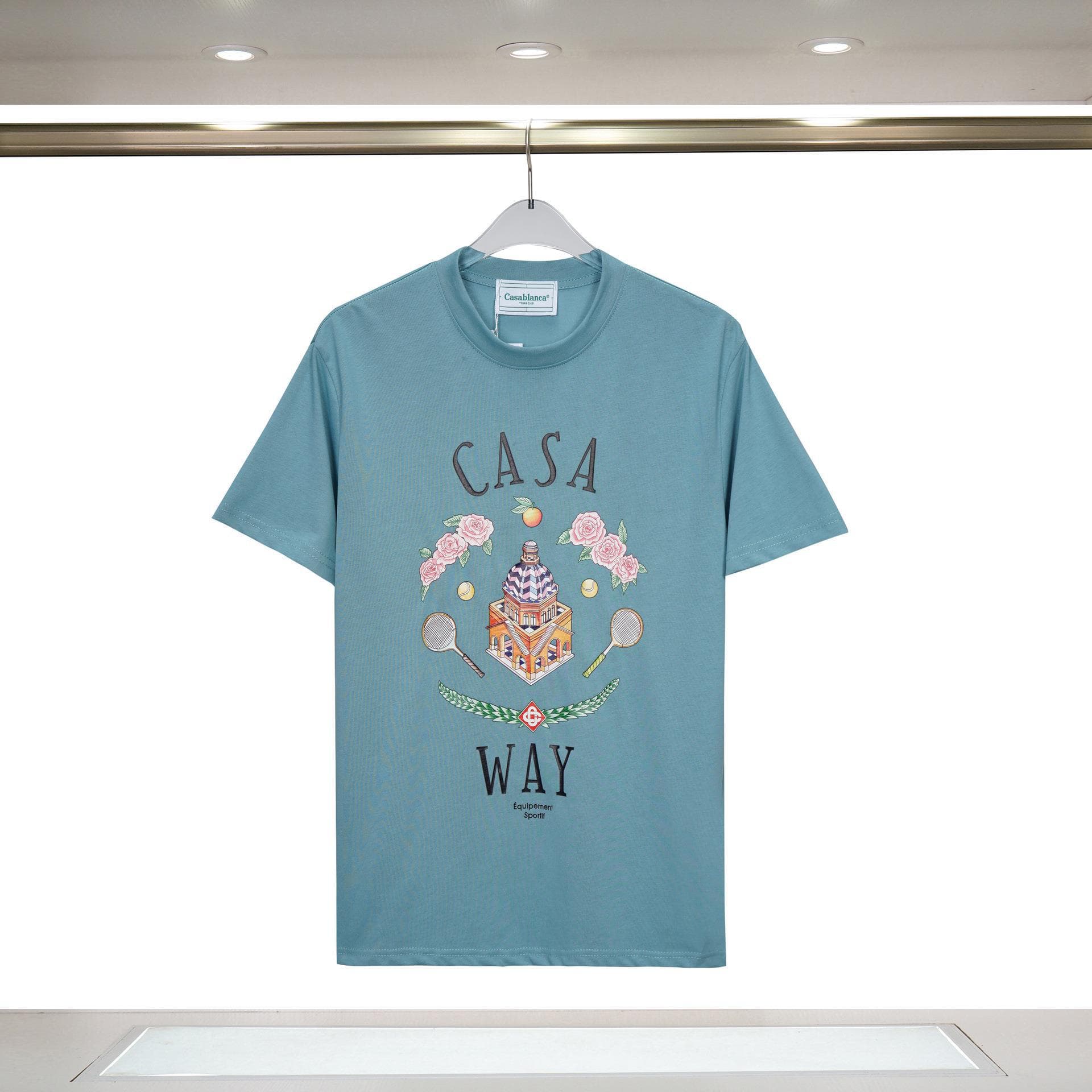 Vêtements pour hommes 24 nouveaux styles Illusion Gate Letter Printing T-shirt à manches courtes à col rond personnalisé