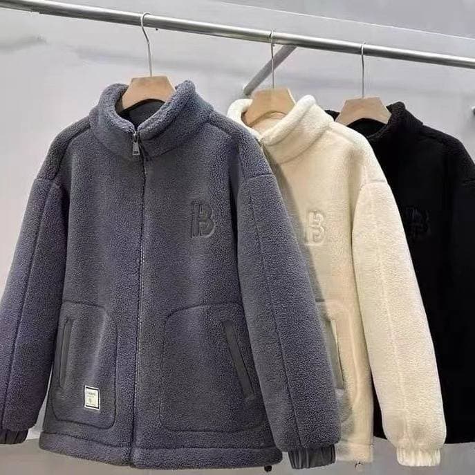 Men's Clothing Lambswool Jacket Men Autumn And Winter New Fur Cotton Jacket Men's Granular Fleece Cotton Jacket Thickened Trendy Brand