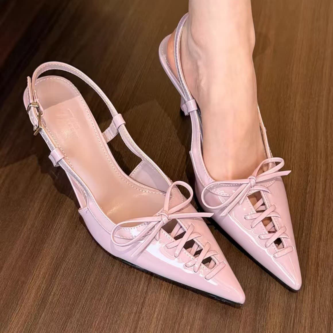 French Pointed Toe Spaghetti Strap High Heel Women's Outdoor Sandals
