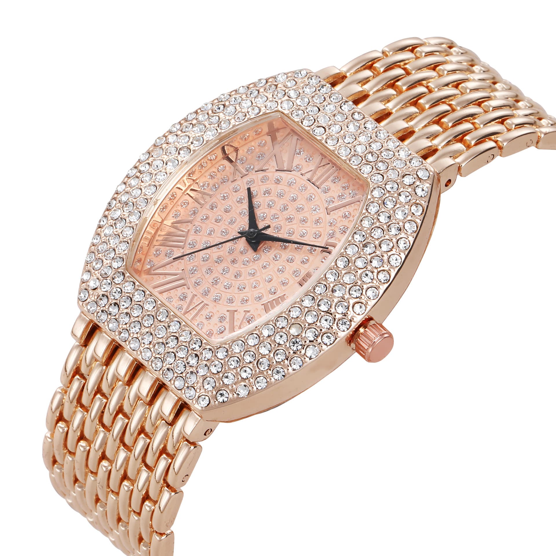 new full diamond Women's Watch elegant steel belt Diamond wine bucket starry retro personalized watch