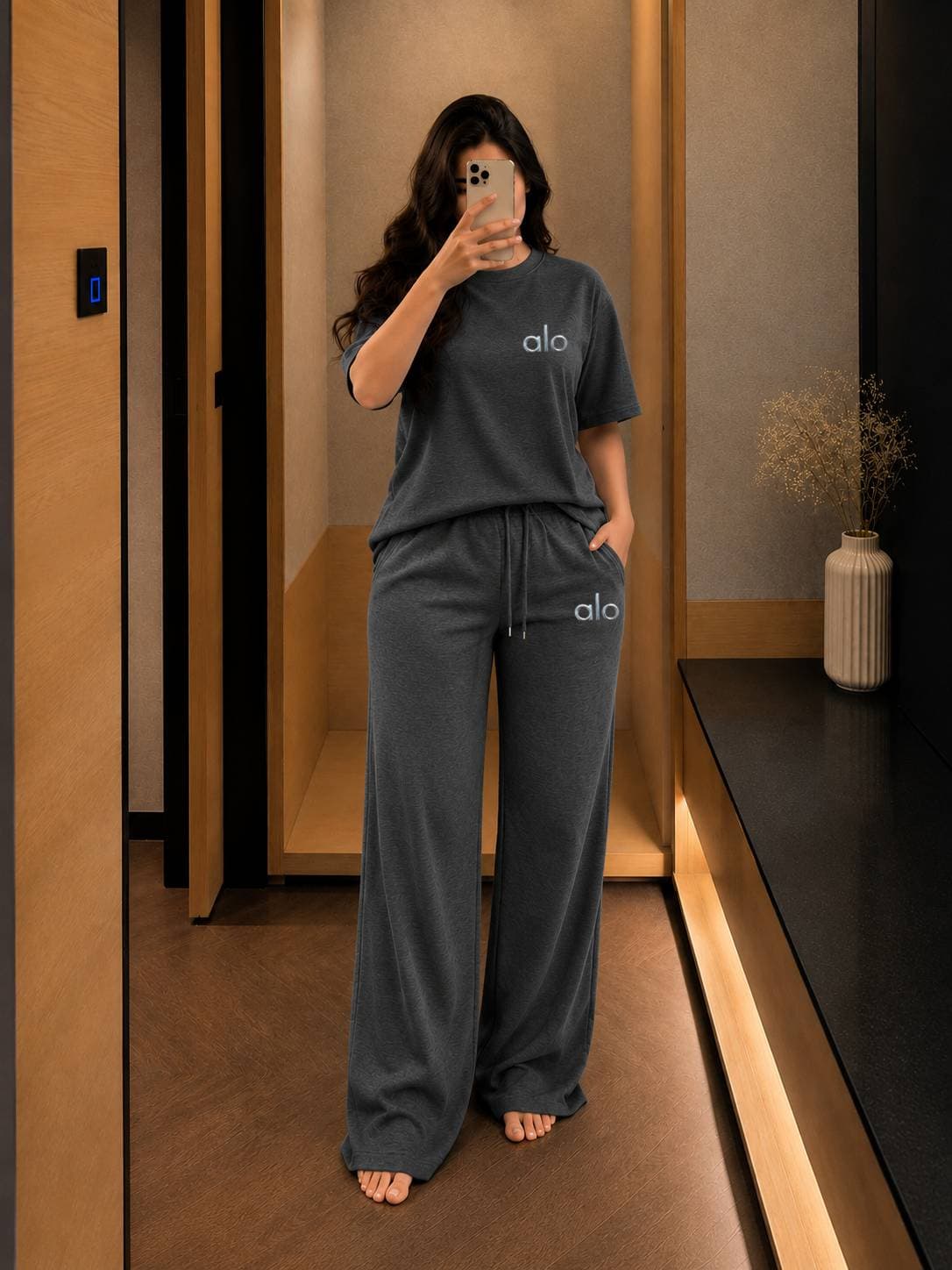 Ensemble d'été décontracté pour femme TW892A : haut et bas imprimés à manches courtes, coupe ample et confortable, style européen/américain,