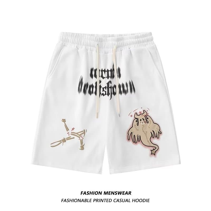 Men's clothing summer style street loose versatile straight drawstring shorts men's wish