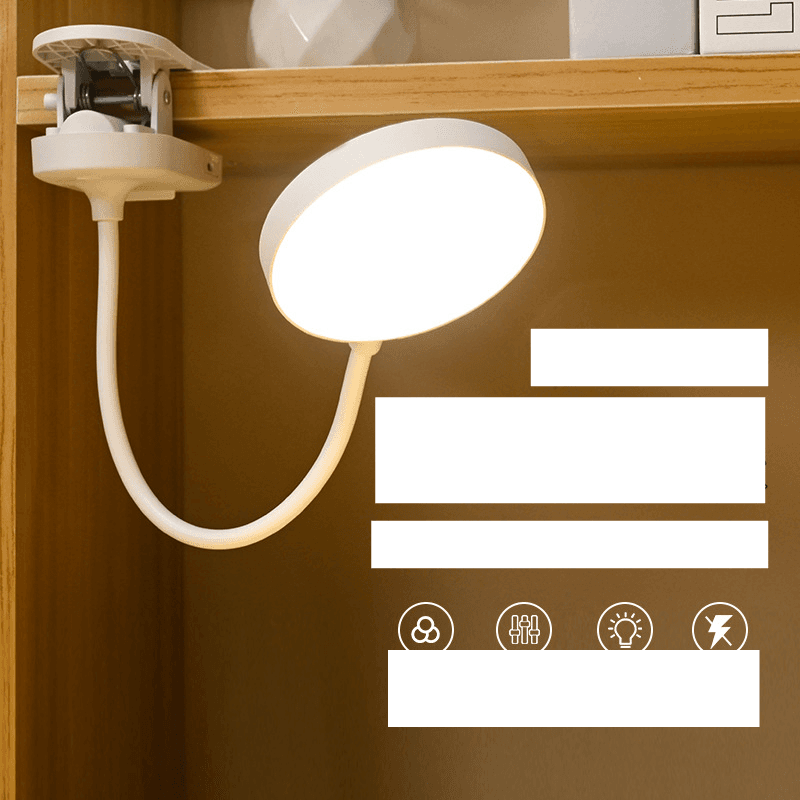 Plug-in LED clip eye protection desk lamp College student dormitory study lamp creative eye protection desk lamp bedside lamp clip stand