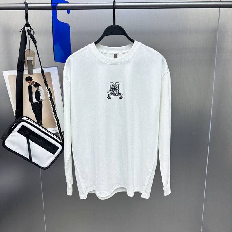 Men's Clothing Dragon Year Spring New Long Sleeve T shirt Loose Letter Dragon Round Neck Pullover Bottoming Shirt