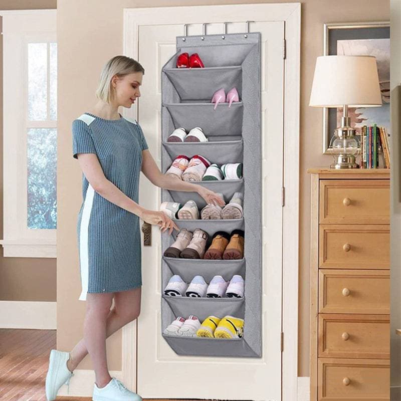 Door Storage Hanging Bag Wall Mounted Shoe Bag Bedroom Multi Layer Sundries Sorting Non Woven Fabric Collection Hanging Bag