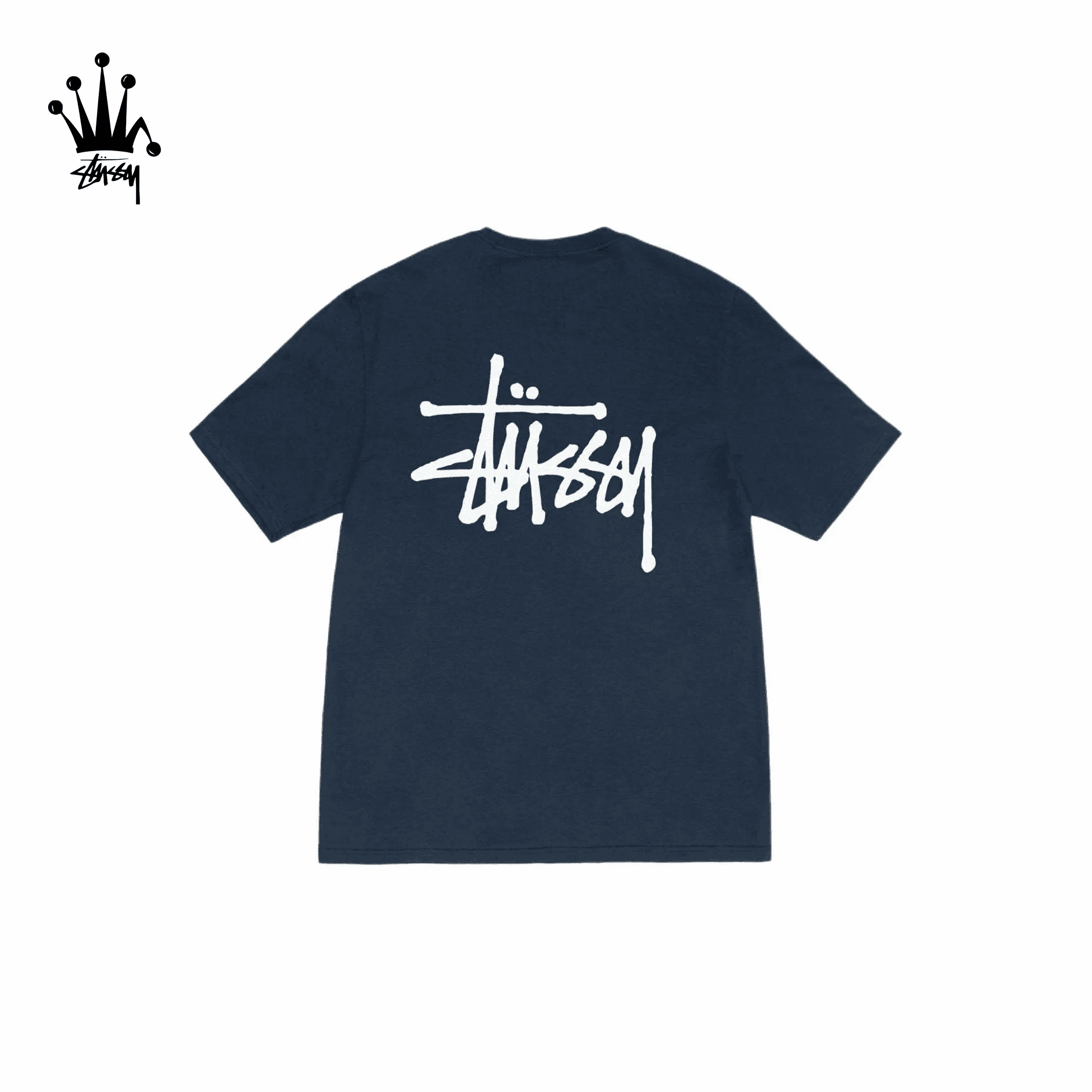 Stussy Round Neck Pullover Comfortable Pure Cotton Ribbed Letter Short Sleeved American Retro T-shirt For Both Men And Women