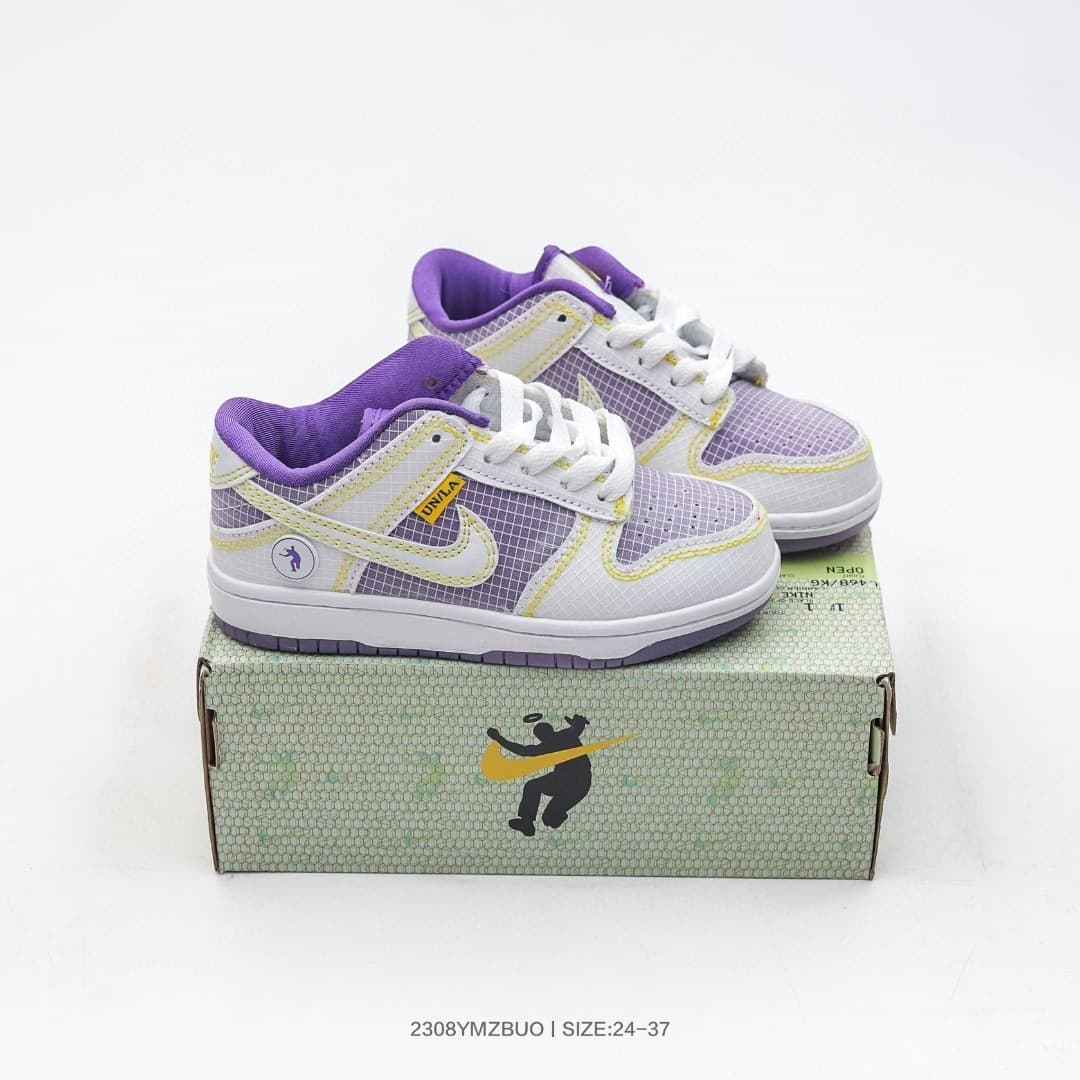 Nouvelle collaboration de chaussures basses pour enfants, chaussures de skate en cuir pour filles et garçons, chaussures décontractées pour étudi