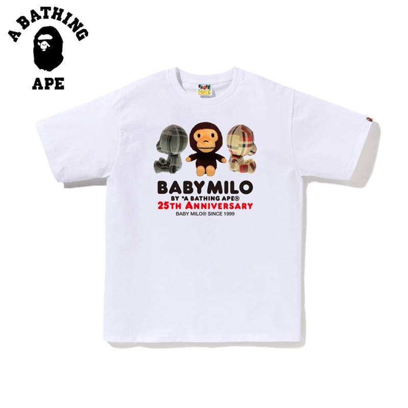 T-shirt à manches courtes pour homme avec imprimé singe de dessin animé A BATHING APE