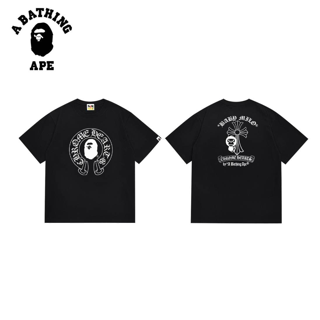 T-shirt à manches courtes pour homme A BATHING APE - Motif tête de singe créatif