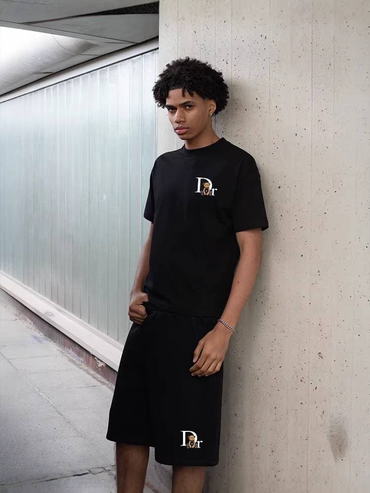 Short décontracté hip-hop brodé patchwork pour homme – Short de basket-ball ample en tricot respirant pour streetwear (noir, gris, S-XXL)