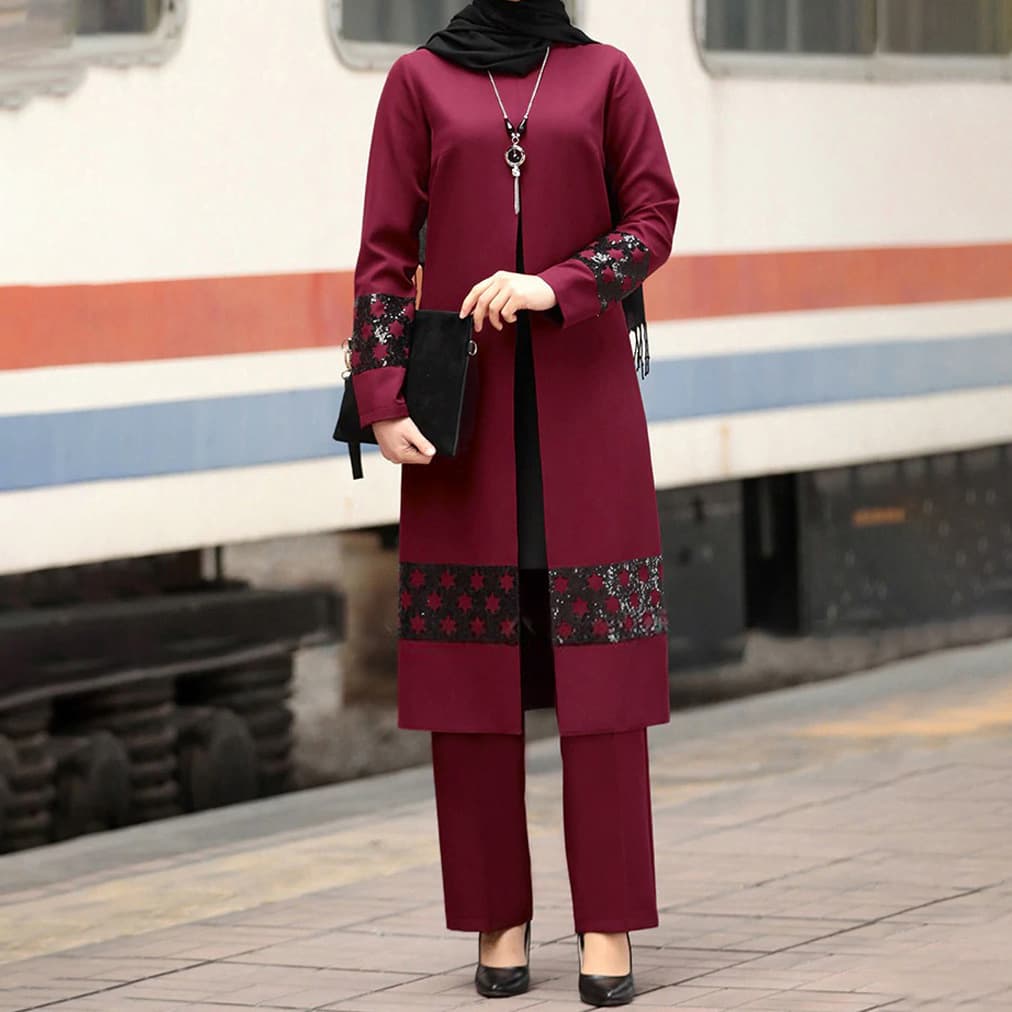 Women's clothing Arab Women's Middle East New Set Dubai Abaya Two-Piece Muslim Clothing Southeast Asian Outfit