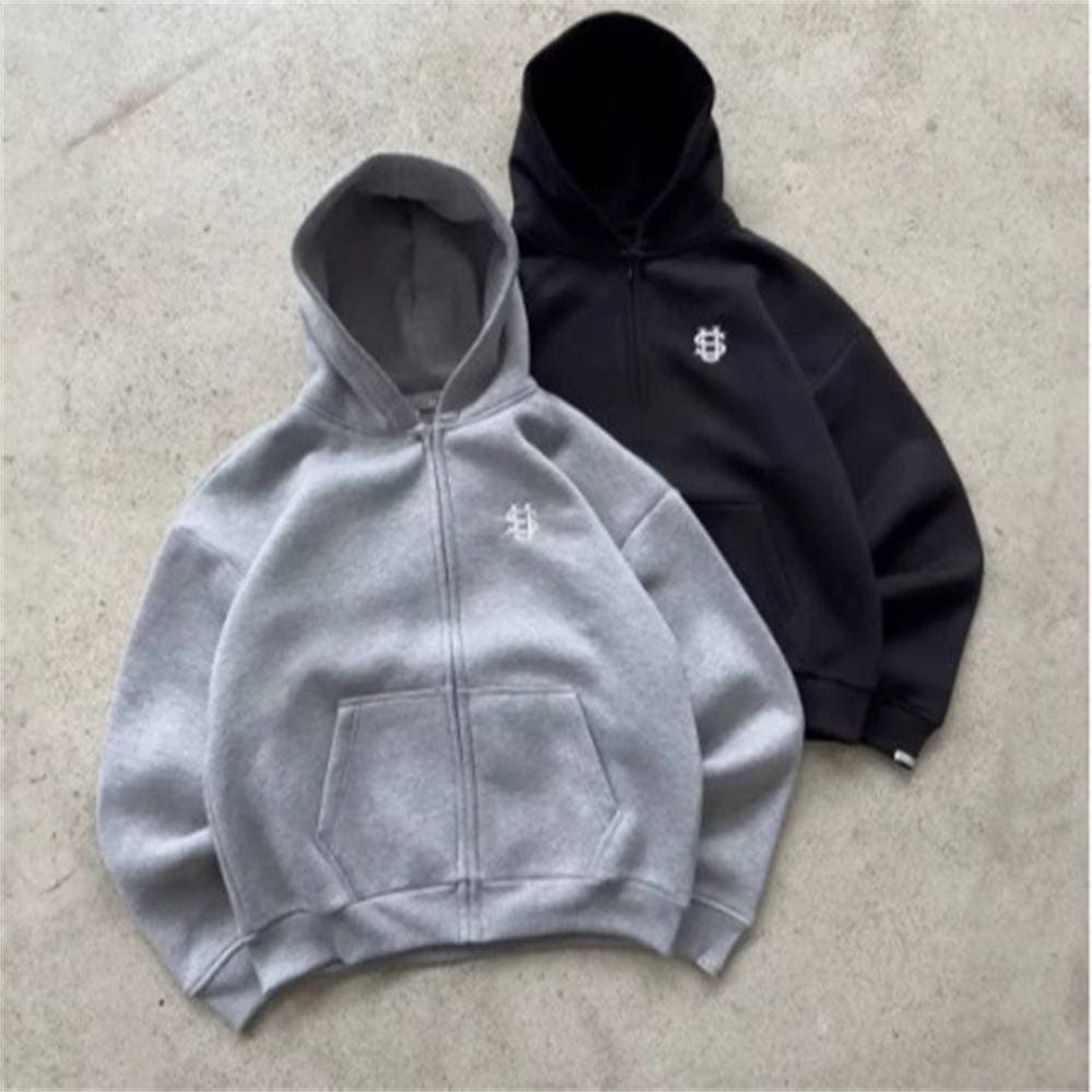 Spring Autumn 2025 Fashion Zip-Up Hoodies Outerwear Women Men's Embroidery Long Sleeve Casual Loose Zipper Hooded Sweatshirts