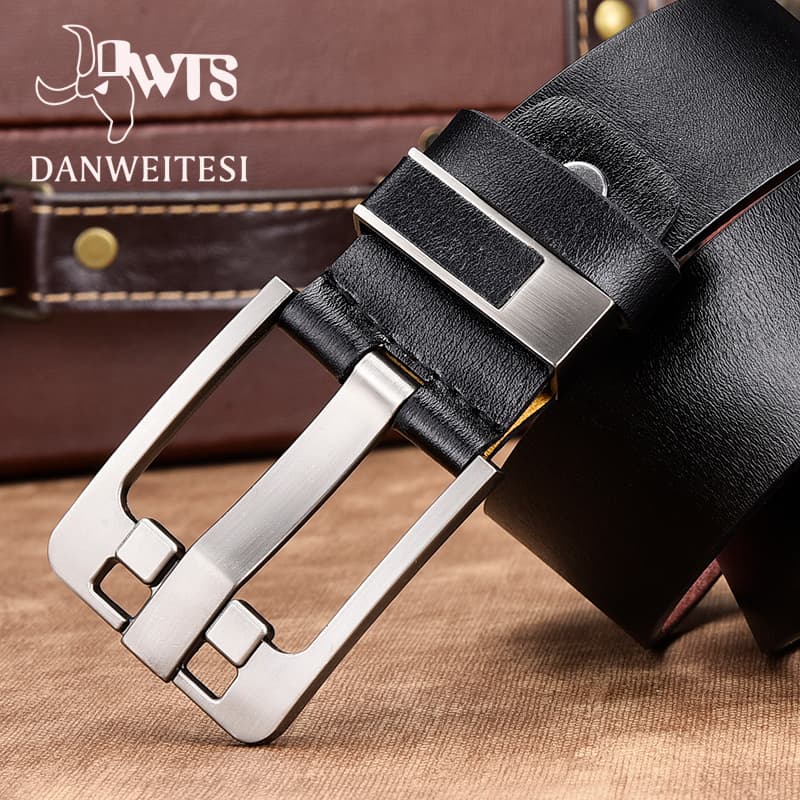 HOT [DWTS]Men High Quality Belt Men Male Genuine Leather Strap Pin Buckle Fancy Vintage Jeans Free Shipping