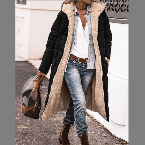 Women's coat lengthened and extra thick double wear women's coat winter cotton coat
