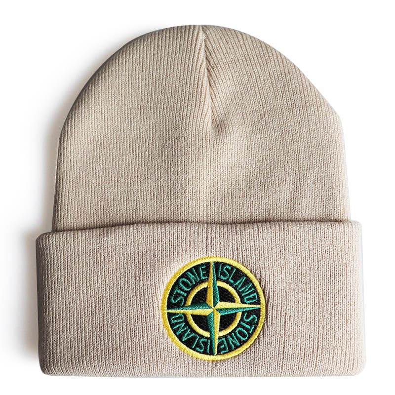 Bonnet tricoté sans bords pour hommes et femmes, en polaire, chaud, à la mode, doux, en pierre, avec étiquette épaisse, pour Sports de Ski, hiver