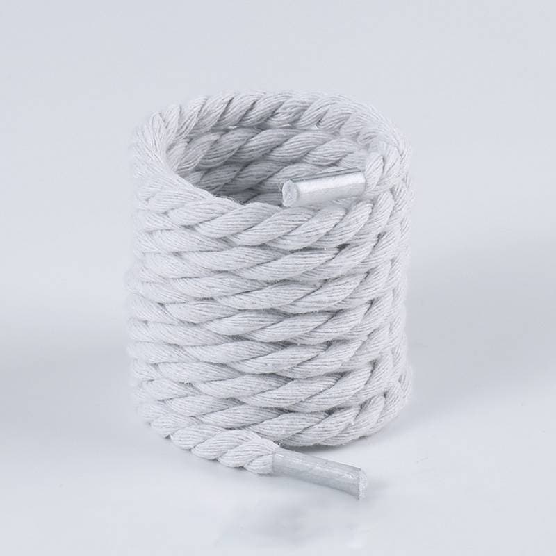 Shoelaces One Three Strand Rope Shoelaces Thick Round Black Warrior Black Beige 7mm Shoelace Rope